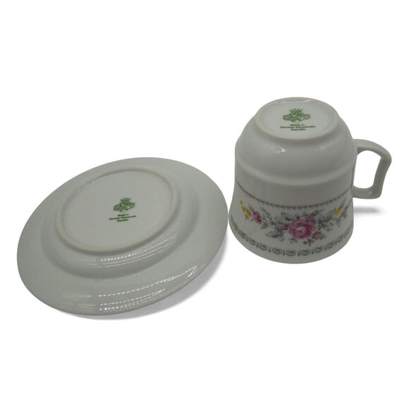 JLMENAU Graf Von Henneberg Floral Gold Trim Cup & Saucer Germany Vintage - Picture 9 of 11